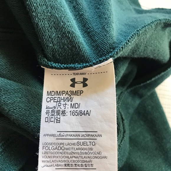 Under Armour Women's Loose Medium Cowl Neck Teal Cropped Hoodie Sweatshirt - Picture 4 of 10